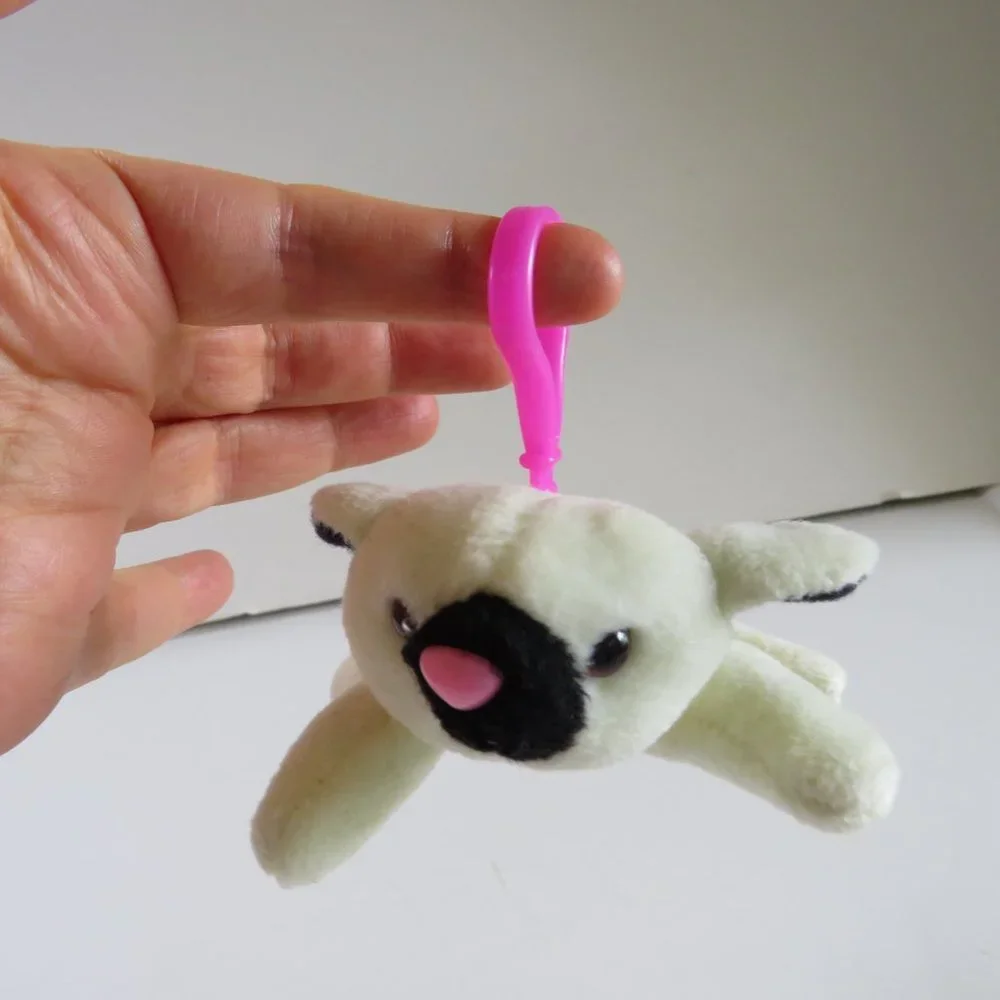 Sheep Ewe Pink Nose BACKPACK CLIP plush mini stuffed animal spring FARM